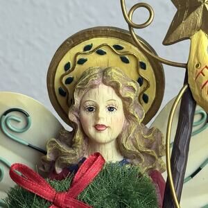 Vintage Demdaco‎ Angel Christmas Figurine 10in Friendship/Joy/Peace T72